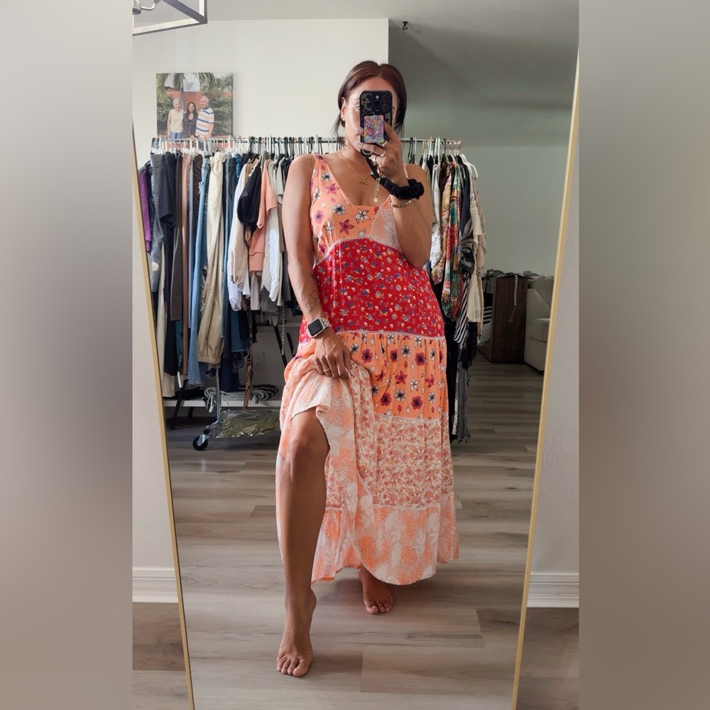 PAISLEY FLORAL PATCH MAXI DRESS